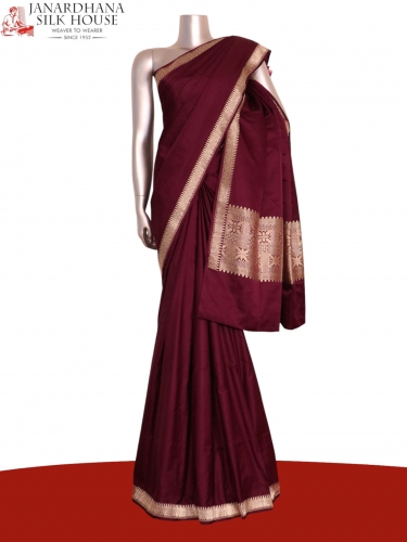 Satin Banarasi Pure Silk Saree.